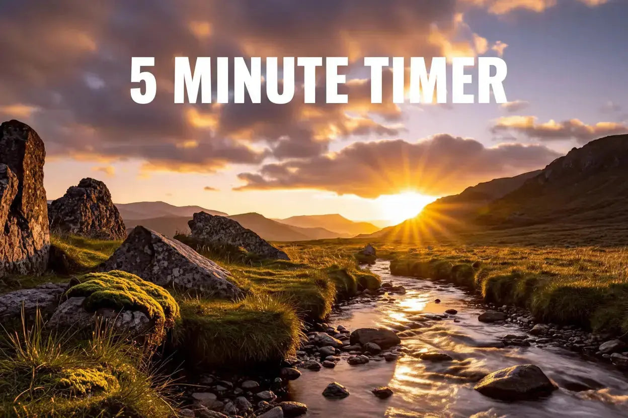 5 Minute Sunset Timer for Pack Up | Relaxing Stream & Hills Innerpeaceful One