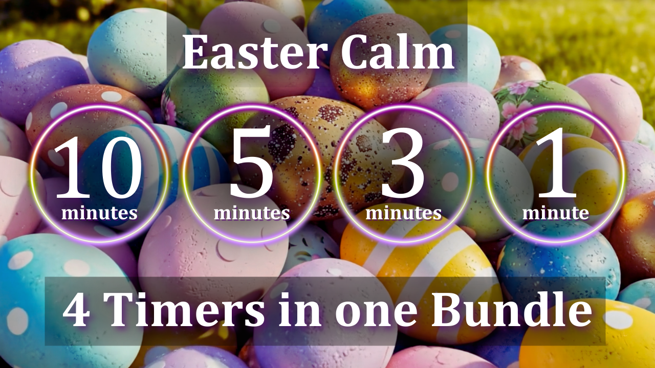 Essential Timer Set - Easter Countdown with Relaxing Music & Gentle Alarm 1, 3, 5 & 10 Minutes Innerpeaceful One