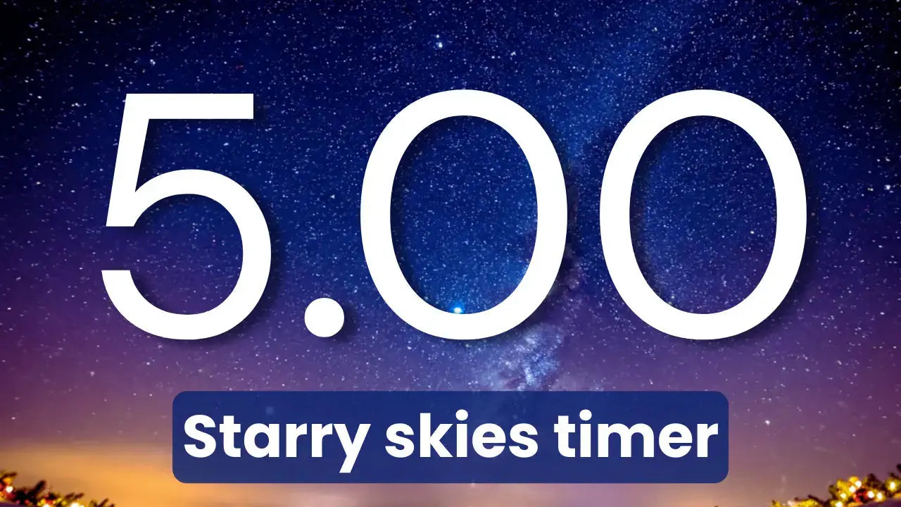 5 Minute Study Timer with Winter Starry Night Ambience for Classroom transitions Innerpeaceful One