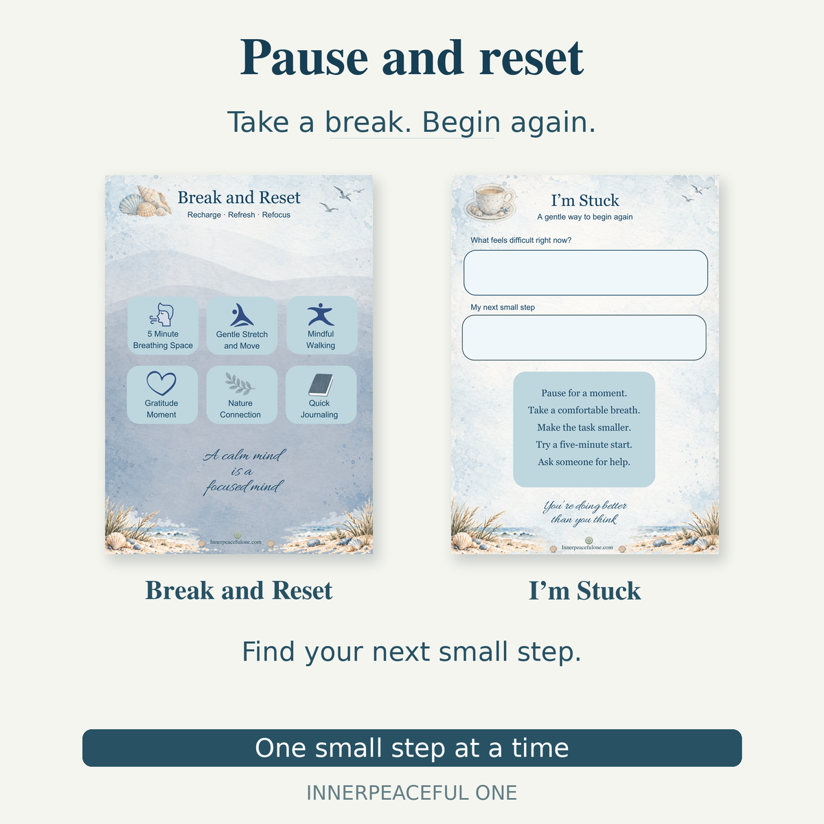 Break and Reset and I'm Stuck reflection pages