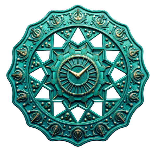 Innerpeaceful One turquoise clock logo with transparent background