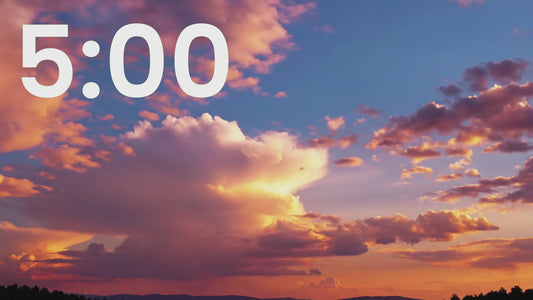5 Minute Study Timer with Dreamy Pastel Sky Ambience