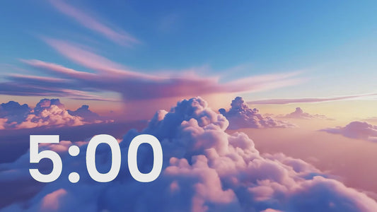 5 Minute Timer with Relaxing Clouds, Calming Music & Gentle Alarm