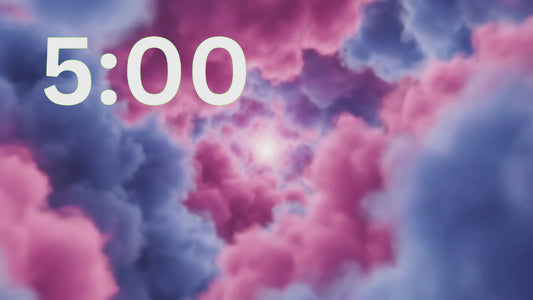💖 5 Minute Calm Down Timer with Pink Pastel Sky for Classroom Focus