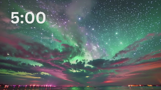 5 Minute Relaxation Timer Starry Night with Calming Music for Stress Relief & Focus