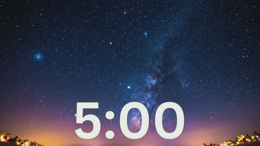 5 Minute Study Timer with Winter Starry Night Ambience for Classroom transitions